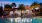 a clubhouse with a pool and palm trees