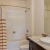 a bathroom with a sink and a shower