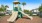 a playground with a slide